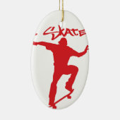 スケートボードをするトリック セラミックオーナメント (右)