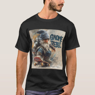 スケートボードをするノームの反逆者グラフィックアート Tシャツ