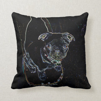 スケートボードをするパグの枕 クッション