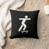 スケートボードをするピクトグラムの装飾用クッション クッション (ブランケット)