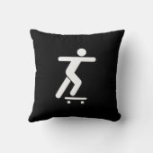 スケートボードをするピクトグラムの装飾用クッション クッション (裏面)