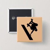 スケートボードをするボタン 缶バッジ (正面&裏面)