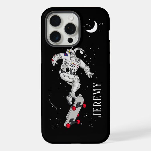 スケートボードをする宇宙飛行士 iPhoneケース (裏面)