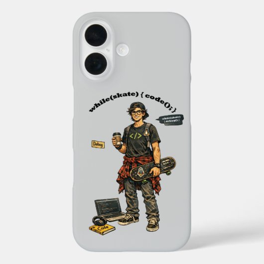 スケートボードをするURMソフトウェアエンジニア兼コーダー Case-Mate iPhoneケース (裏面)