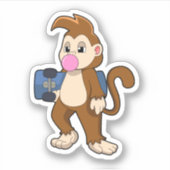 スケートボードを使ったスケーターとしてのサル シール (正面)