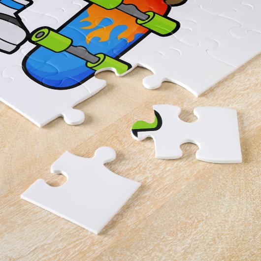 スケートボードを使ったスケーターとしてのサル ジグソーパズル (側面)