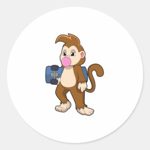 スケートボードを使ったスケーターとしてのサル ラウンドシール
