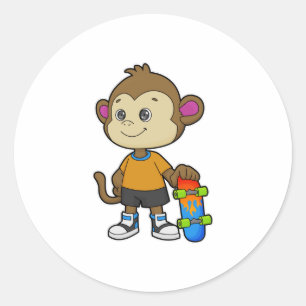 スケートボードを使ったスケーターとしてのサル ラウンドシール
