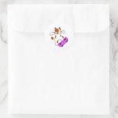 スケートボードを使ったスケーターとしての猫 ラウンドシール (バッグ)