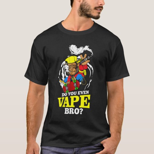 スケートボードを持ってVape Bro Monkeyまで Tシャツ (正面)