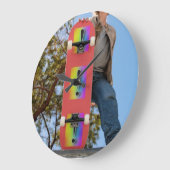 スケートボードアクリル ラージ壁時計 (傾斜)