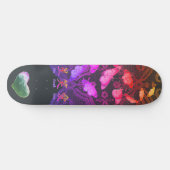 スケートボードアンティークレース、蝶とハート スケートボード (横)