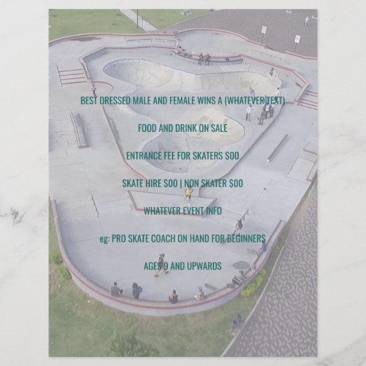 スケートボードイベント広告の写真とロゴの追加 チラシ (裏面)