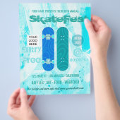 スケートボードイベント広告の写真とロゴの追加 チラシ (手)