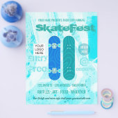 スケートボードイベント広告の写真とロゴの追加 チラシ (シングル)