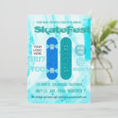 スケートボードイベント広告の写真とロゴの追加 招待状 (スタンド正面)