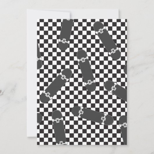 スケートボードカッコいいワンダード1歳の誕生日招待状 招待状 (裏面)