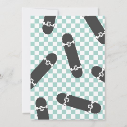 スケートボードカッコいいワンダード1歳の誕生日招待状 招待状 (裏面)