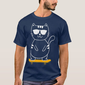 スケートボードキャット – スケートボードスケートボードスケーター Tシャツ
