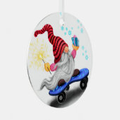 スケートボードクリスマスオーナメント付き格言 メタルオーナメント (正面右)