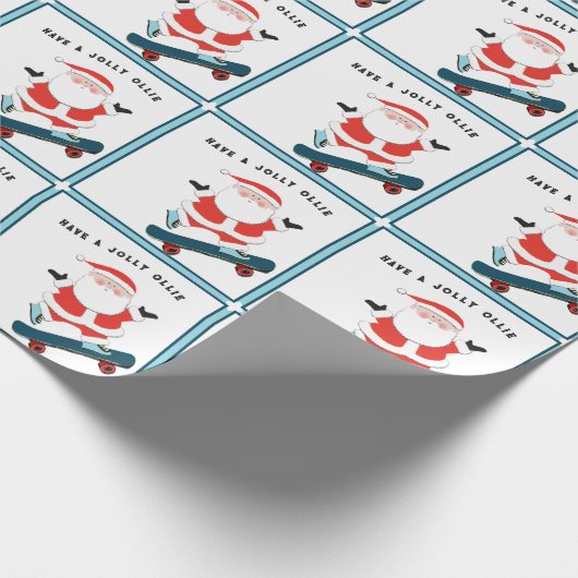 スケートボードクリスマスホリデーギフト ラッピングペーパー (角)