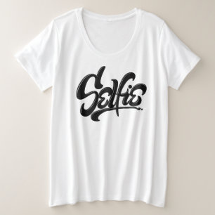 スケートボードグラフィティセルフィー通りアートレタリング プラスサイズTシャツ