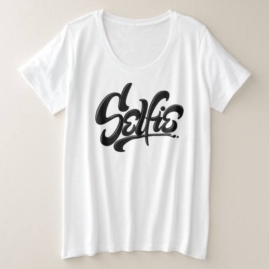 スケートボードグラフィティセルフィー通りアートレタリング プラスサイズTシャツ (デザイン正面)