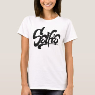 スケートボードグラフィティセルフィー通りアートレタリング Tシャツ