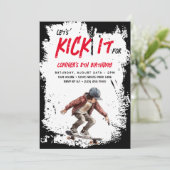 スケートボードグランジフォトスケートボーイバースデーパーティー 招待状 (スタンド正面)