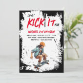 スケートボードグランジフォトスケートボーイバースデーパーティー 招待状 (スタンド正面)