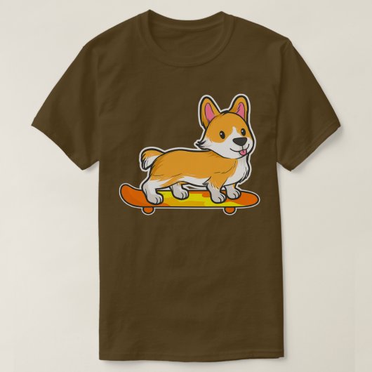 スケートボードコおもしろいルギスケートボード乗馬ドッグ Tシャツ (デザイン正面)