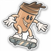 スケートボードコーヒーカップ4"キスカットビニル シール (正面)