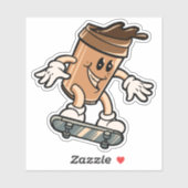 スケートボードコーヒーカップ4"キスカットビニル シール (シート)