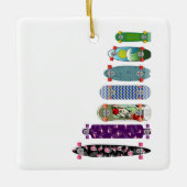 スケートボードサイズの比較 セラミックオーナメント (正面)