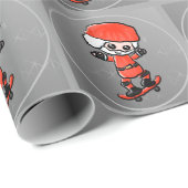 スケートボードサンタクリスマス ラッピングペーパー (ロールコーナー)