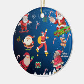 スケートボードサンタセラミックオーナメント セラミックオーナメント (左)