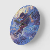 スケートボードサーフィン – スケートボーダーデザイン ラウンド壁時計 (傾斜)