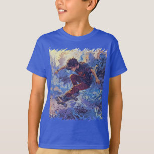 スケートボードサーフィン – スケートボーダーデザイン Tシャツ