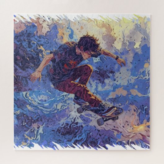 スケートボードサーフィン – スケートボーダー ジグソーパズル (横)