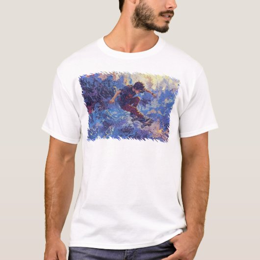 スケートボードサーフィン - スケートボーダー Tシャツ (正面)