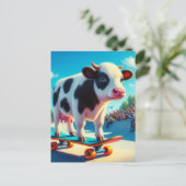 スケートボードサーレアル乳牛 ポストカード (スタンド正面)