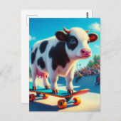 スケートボードサーレアル乳牛 ポストカード (正面/裏面)