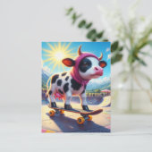 スケートボードサーレアル牛 ポストカード (スタンド正面)