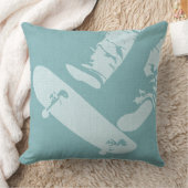 スケートボードジャンプミント&オフホワイト装飾用クッション クッション (ブランケット)