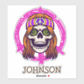 スケートボードスカルヒッピー シール (シート)