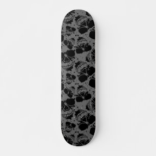スケートボードスカルpattern_blackとwhite スケートボード