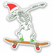 スケートボードスケルトンサンタ4"キスカットビニル シール (正面)
