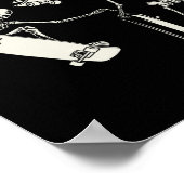 スケートボードスケルトンスケートスケーターハロウィーン ポスター (角)