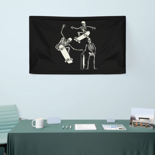 スケートボードスケルトンスケートスケーターハロウィーン 横断幕 (トレードショー)