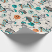 スケートボードスケルトンパーティーラッピング紙 ラッピングペーパー (角)